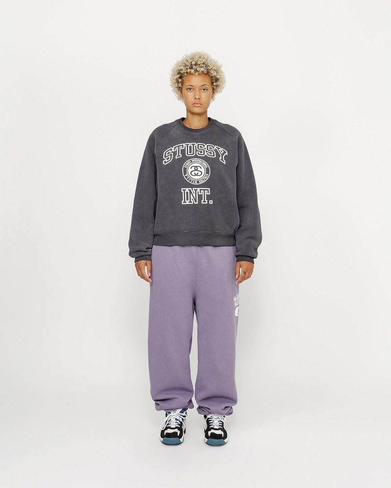 STUSSY OVERLOCK VARSITY RAGLAN CREW Noir | STUSSY-56211