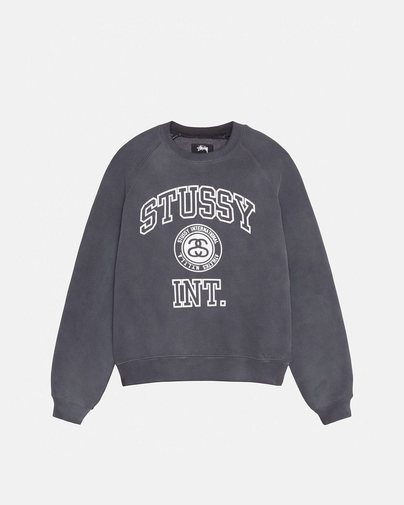 STUSSY OVERLOCK VARSITY RAGLAN CREW Noir | STUSSY-56211