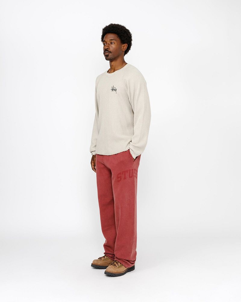 STUSSY RAGLAN THERMAL LS CREW Beige | STUSSY-56172