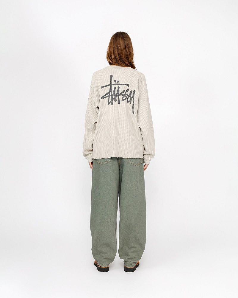 STUSSY RAGLAN THERMAL LS CREW Beige | STUSSY-56172