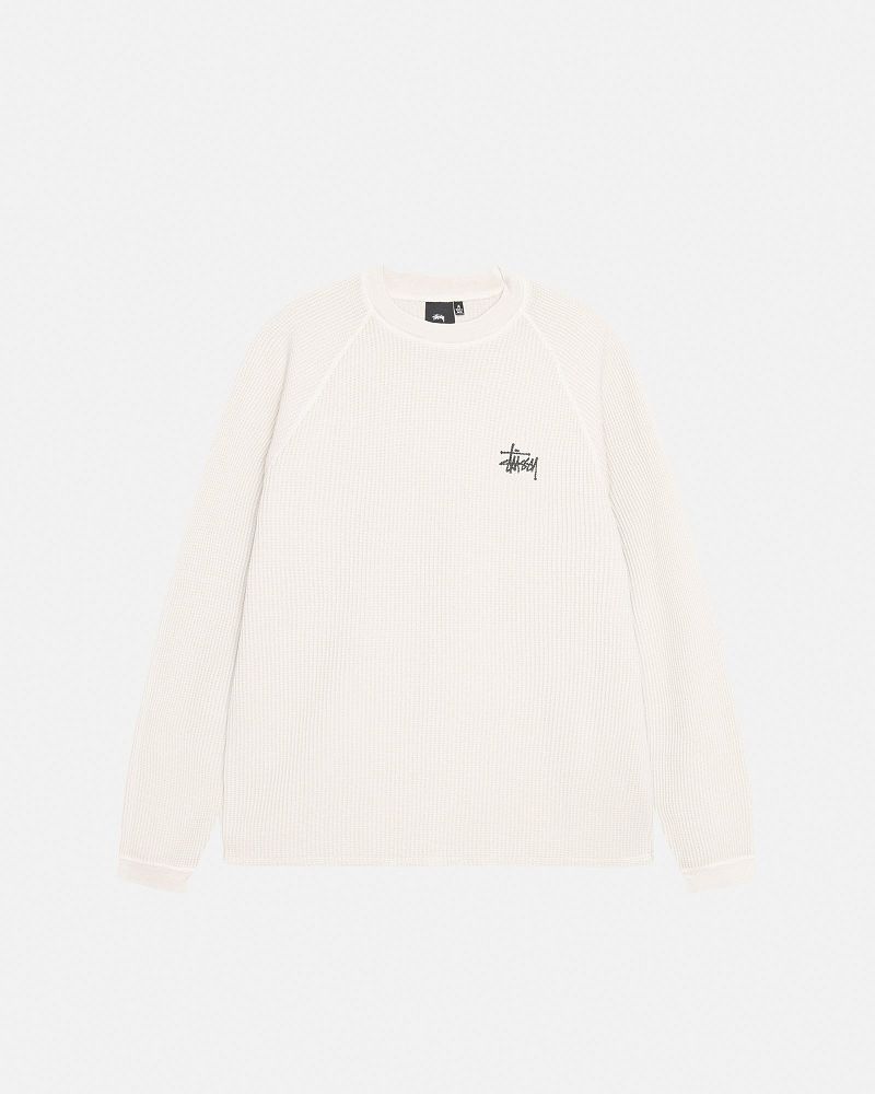 STUSSY RAGLAN THERMAL LS CREW Beige | STUSSY-56172