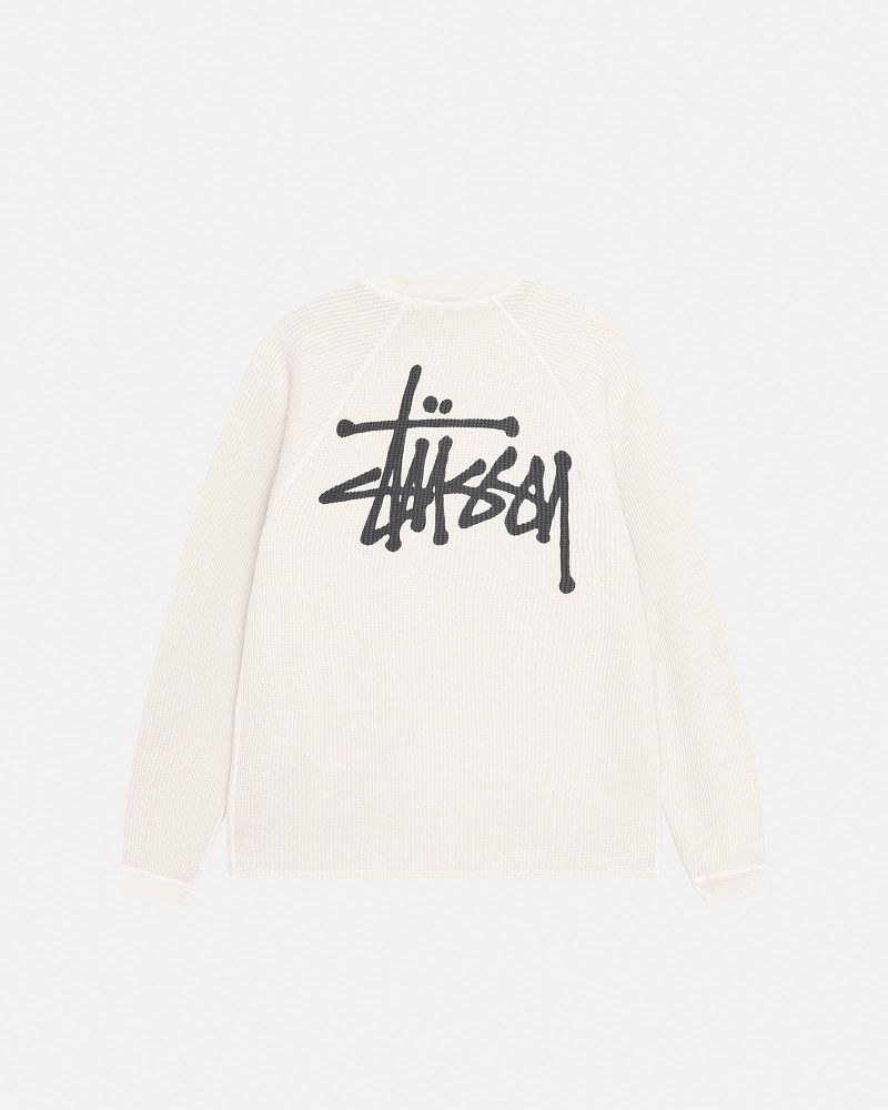 STUSSY RAGLAN THERMAL LS CREW Beige | STUSSY-56172
