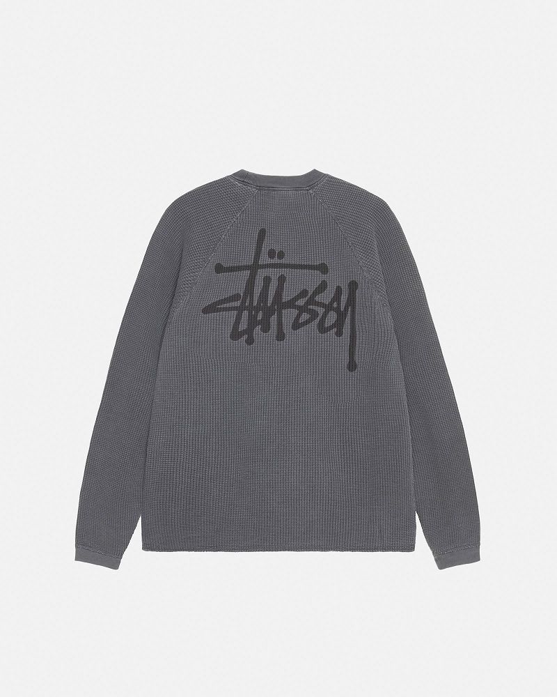 STUSSY RAGLAN THERMAL LS CREW Noir | STUSSY-56173