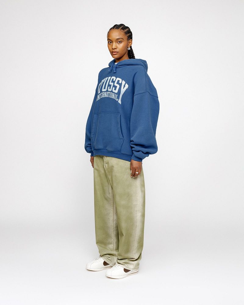 STUSSY RELAXED HOODIE INTERNATIONAL Bleu | STUSSY-55852