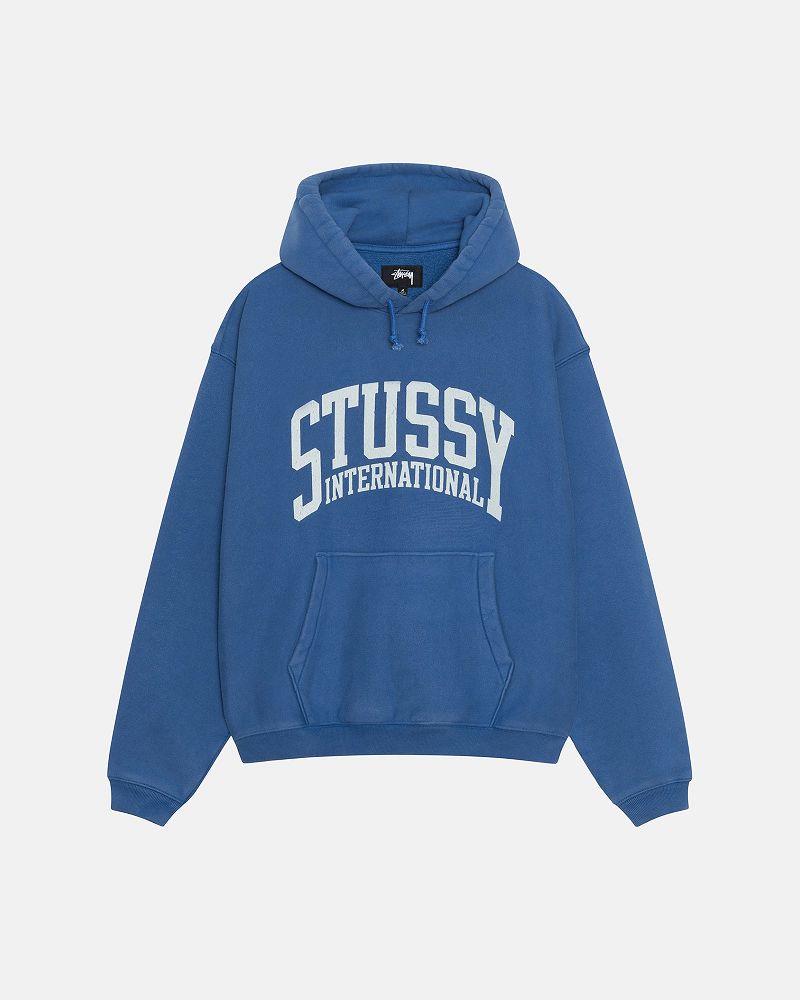 STUSSY RELAXED HOODIE INTERNATIONAL Bleu | STUSSY-55852