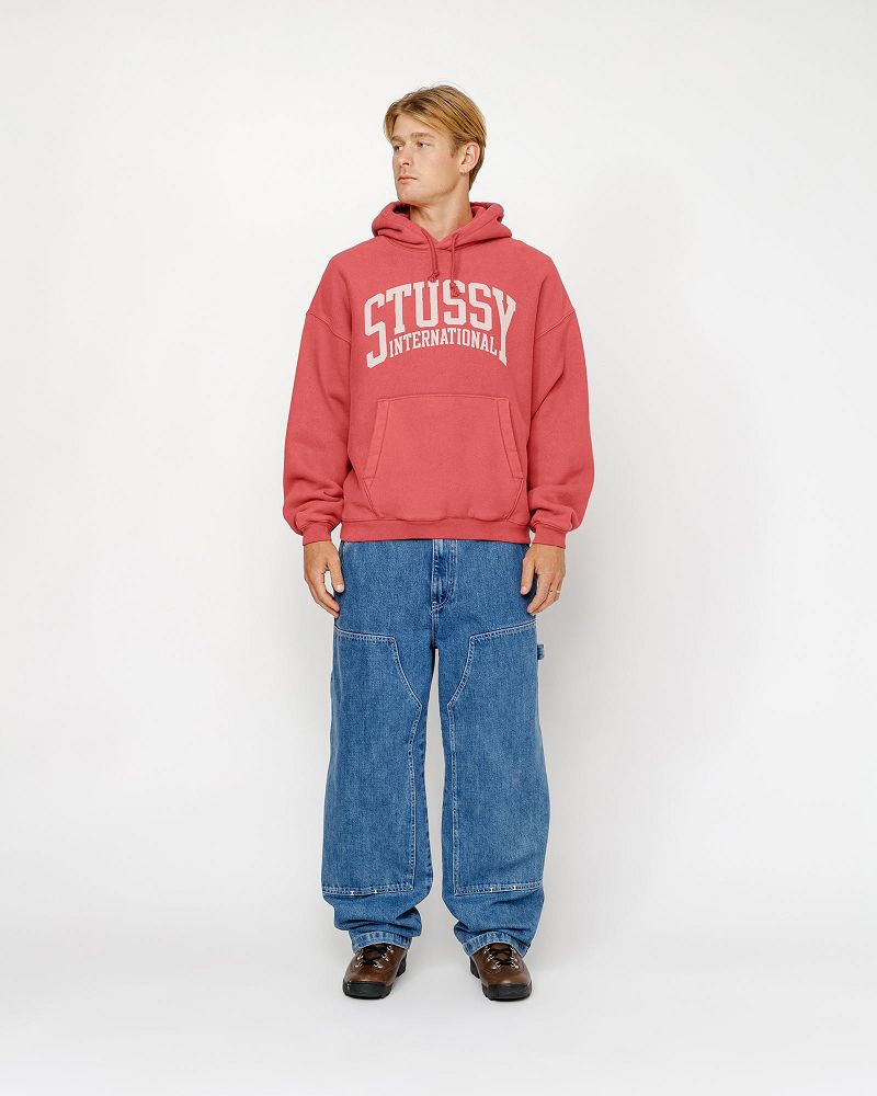 STUSSY RELAXED HOODIE INTERNATIONAL Rouge | STUSSY-55854
