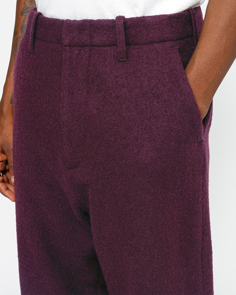 STUSSY RELAXED TROUSER TEXTURED WOOL Bordeaux | STUSSY-56086