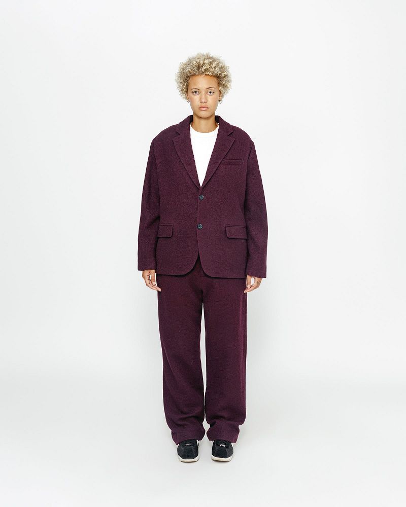 STUSSY RELAXED TROUSER TEXTURED WOOL Bordeaux | STUSSY-56086