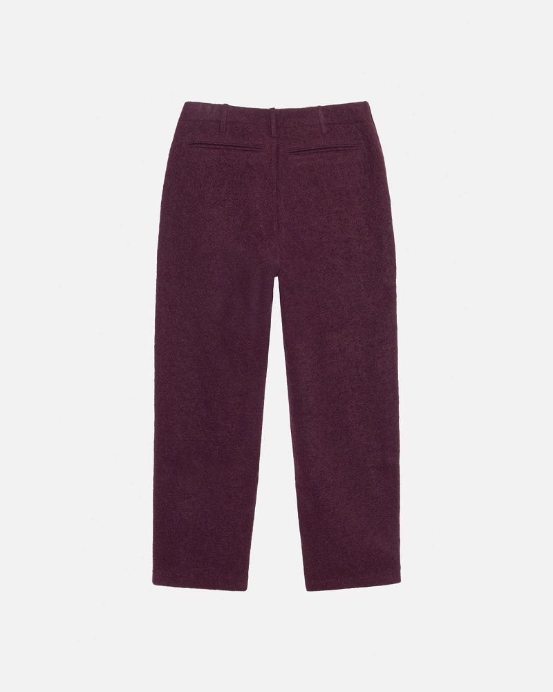 STUSSY RELAXED TROUSER TEXTURED WOOL Bordeaux | STUSSY-56086