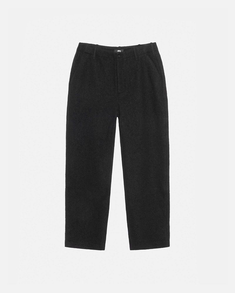 STUSSY RELAXED TROUSER TEXTURED WOOL Noir | STUSSY-56085