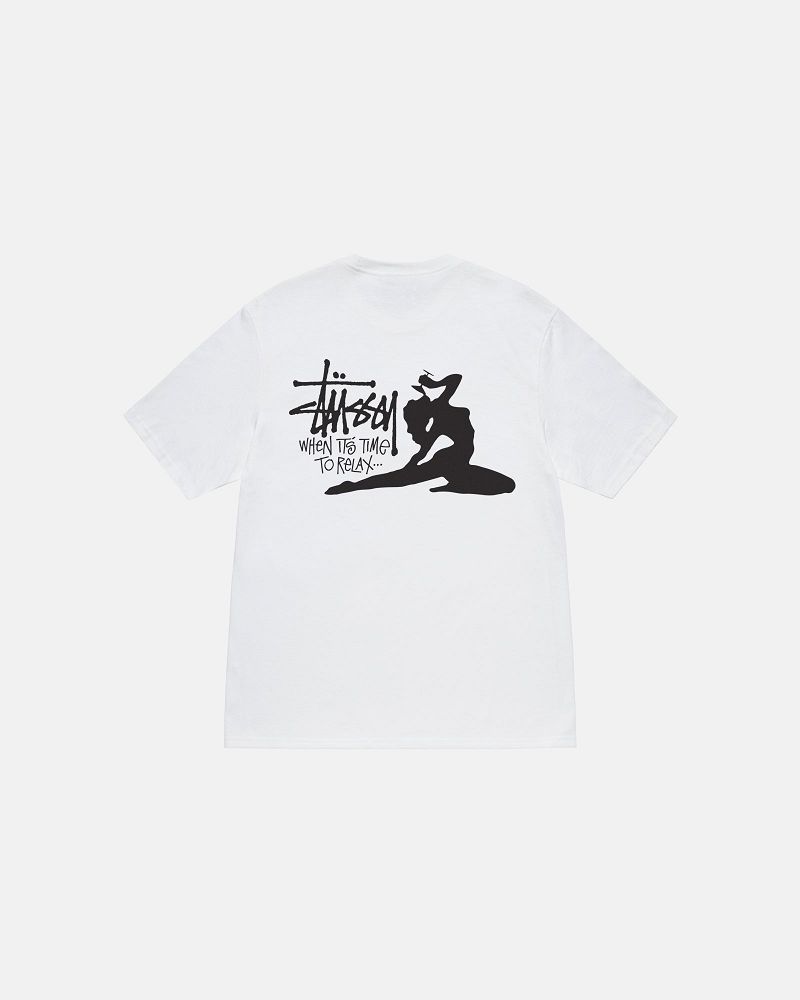 STUSSY RELAX TEE Blanche | STUSSY-56311
