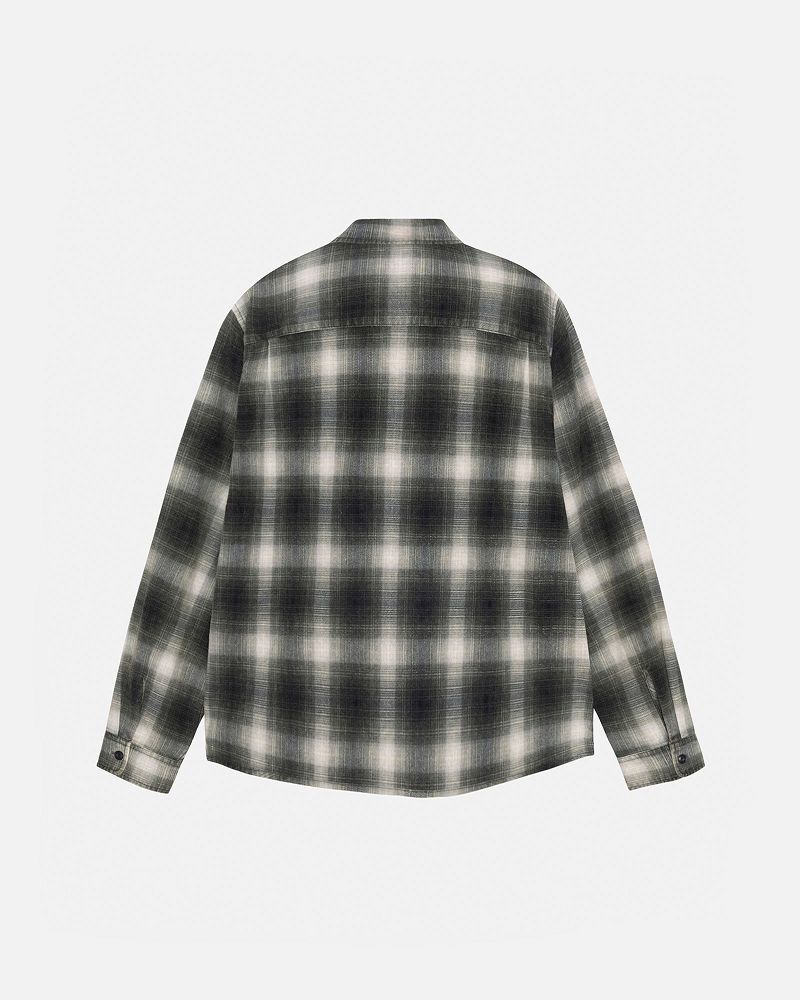 STUSSY ROCCO FLANNEL PLAID SHIRT Grise | STUSSY-56152
