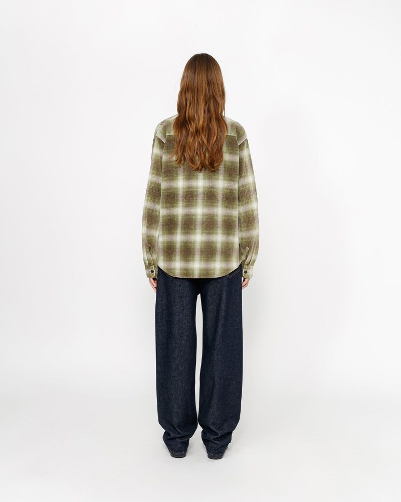 STUSSY ROCCO FLANNEL PLAID SHIRT Vert | STUSSY-56153