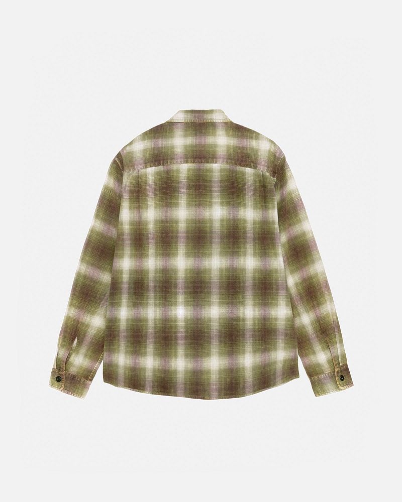 STUSSY ROCCO FLANNEL PLAID SHIRT Vert | STUSSY-56153