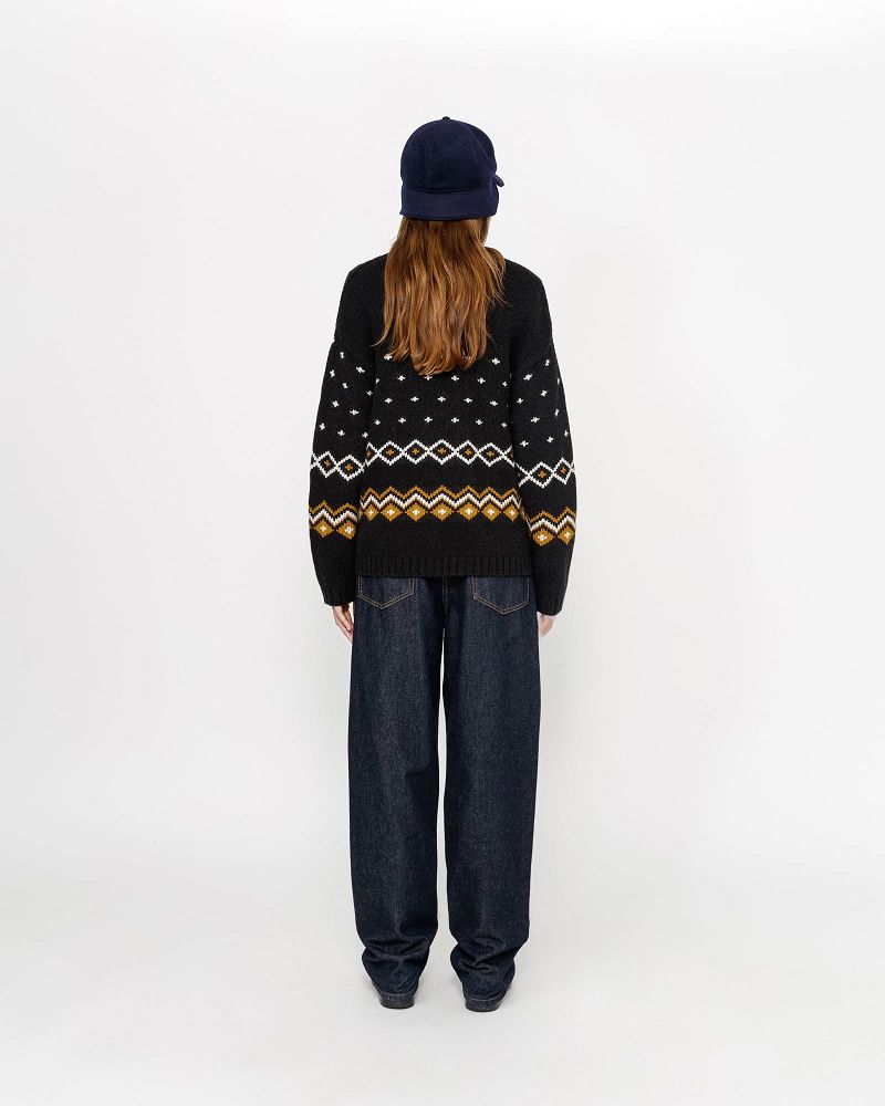 STUSSY ROLL NECK FAIRISLE SWEATER Grise | STUSSY-56186