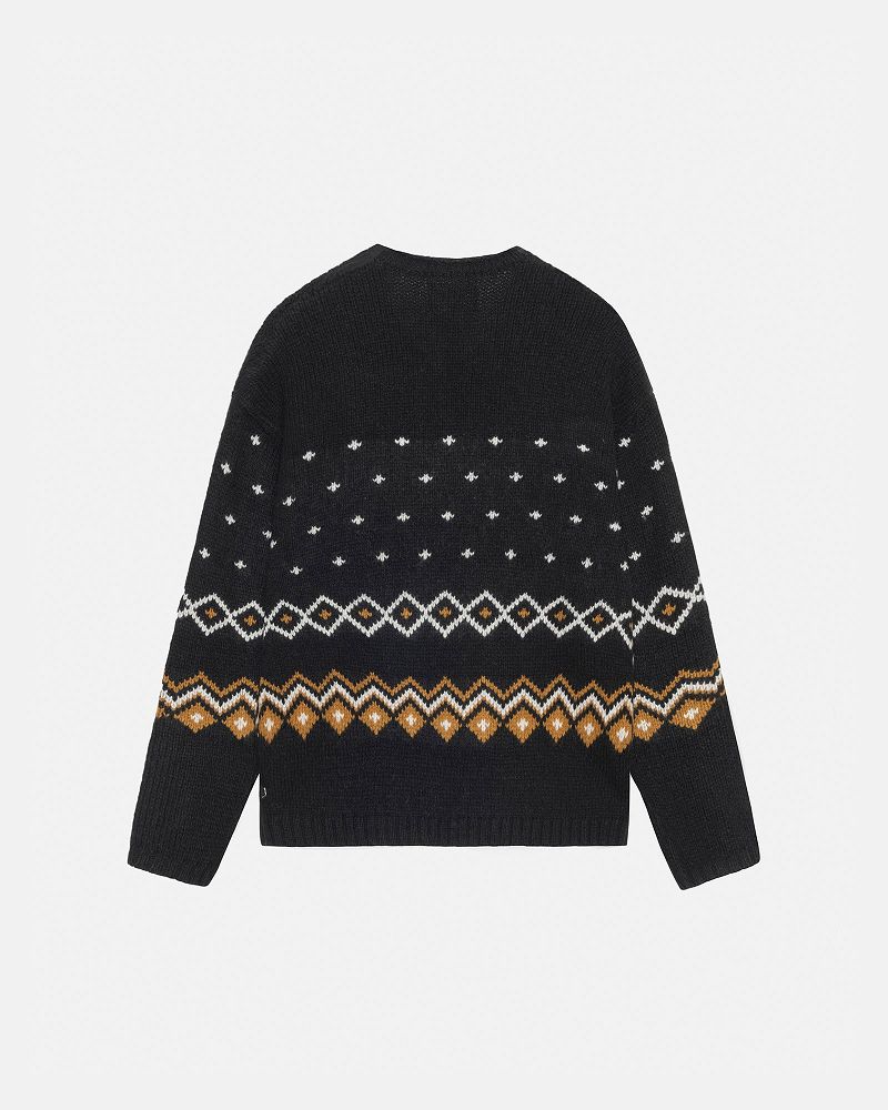 STUSSY ROLL NECK FAIRISLE SWEATER Grise | STUSSY-56186