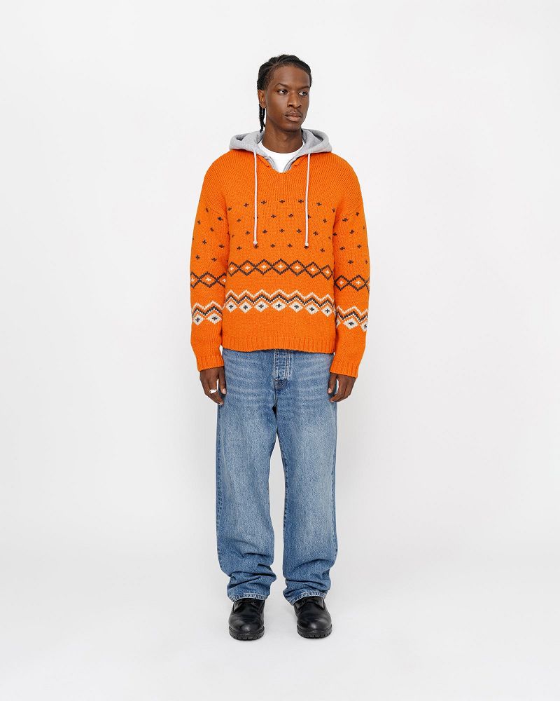 STUSSY ROLL NECK FAIRISLE SWEATER Orange | STUSSY-56187