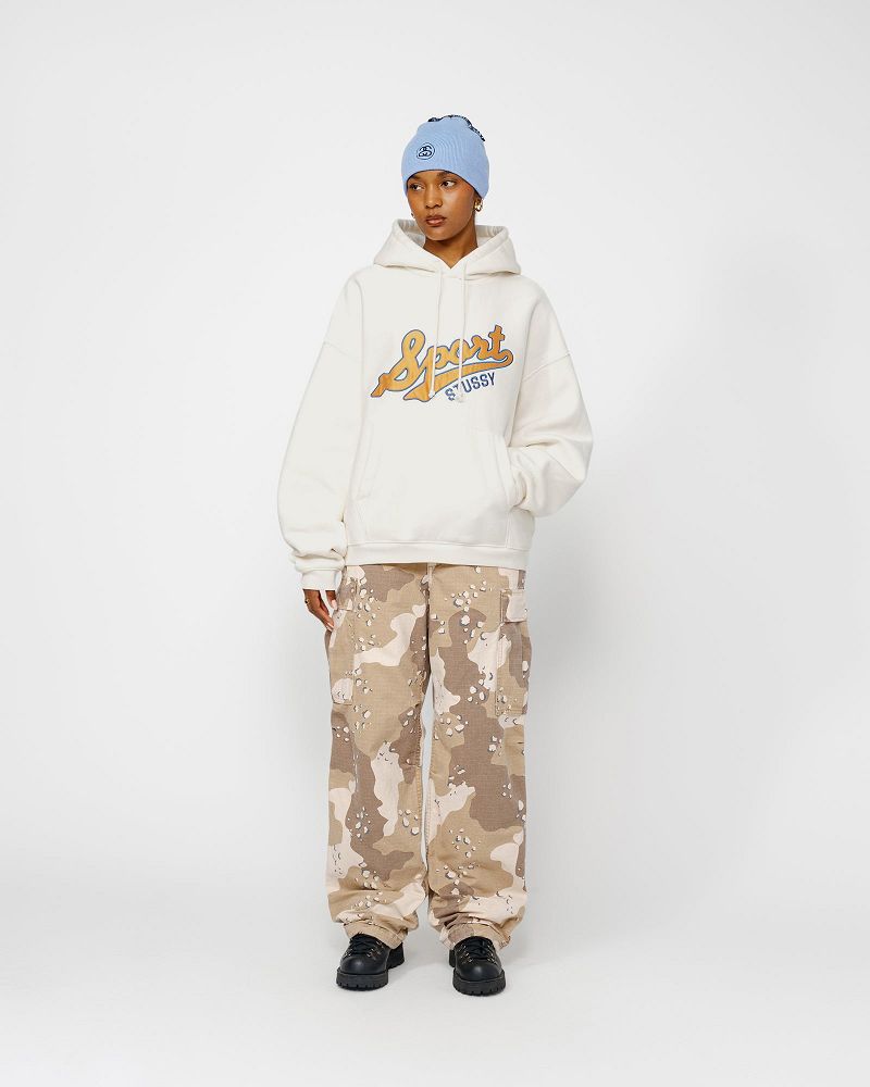 STUSSY SATIN PATCH HOODIE Blanche | STUSSY-56273