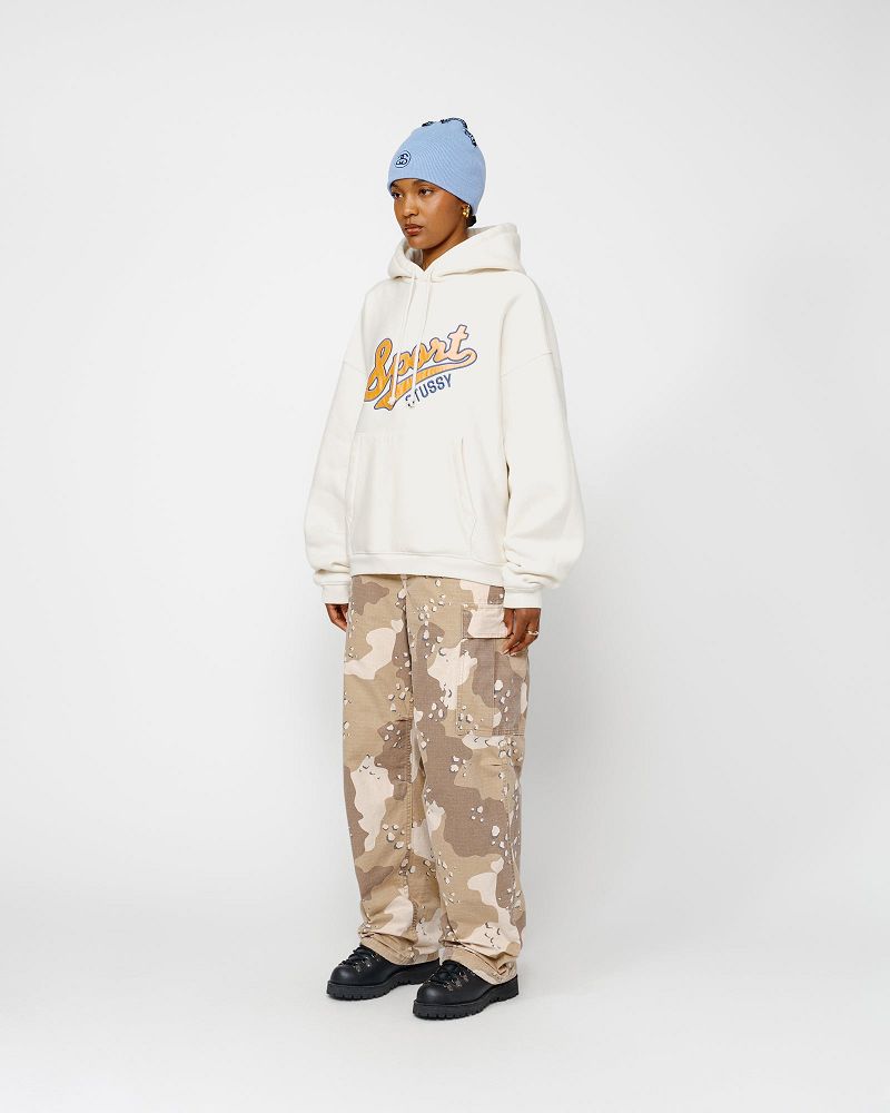 STUSSY SATIN PATCH HOODIE Blanche | STUSSY-56273