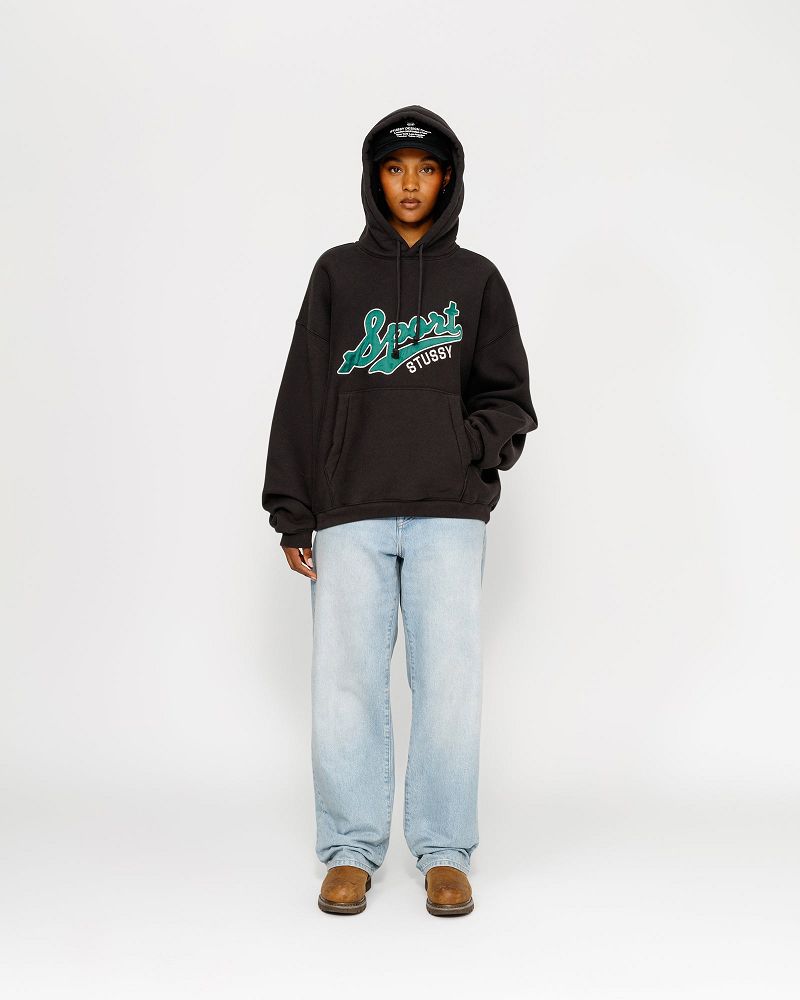 STUSSY SATIN PATCH HOODIE Noir | STUSSY-56270