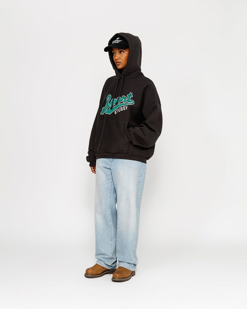 STUSSY SATIN PATCH HOODIE Noir | STUSSY-56270