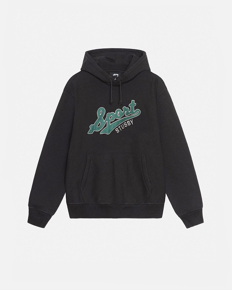 STUSSY SATIN PATCH HOODIE Noir | STUSSY-56270