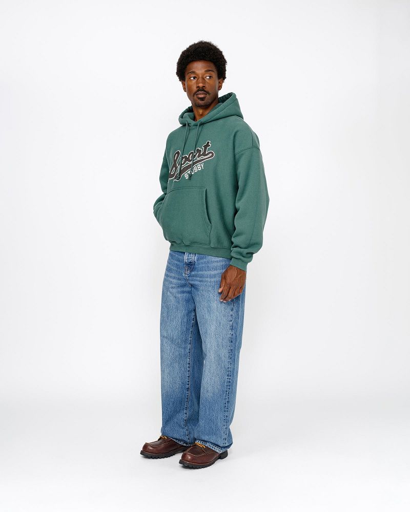 STUSSY SATIN PATCH HOODIE Vert | STUSSY-56272