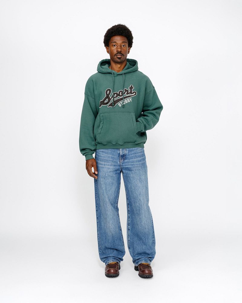 STUSSY SATIN PATCH HOODIE Vert | STUSSY-56272