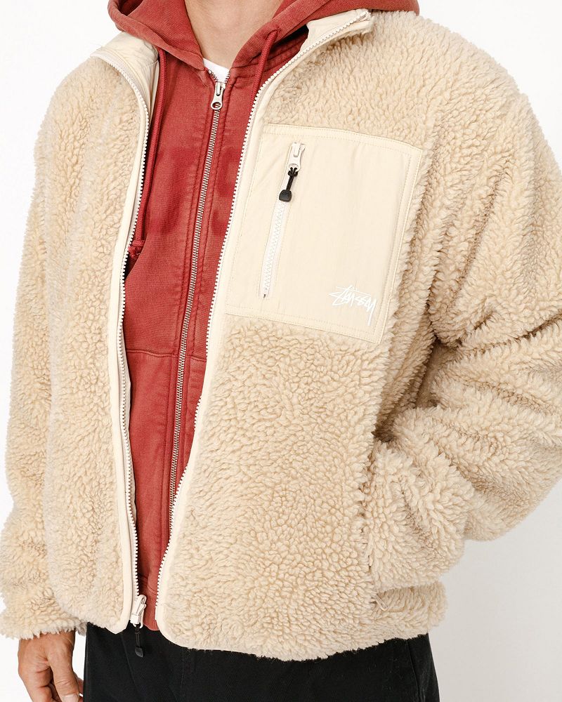 STUSSY SHERPA REVERSIBLE JACKET Beige | STUSSY-56403
