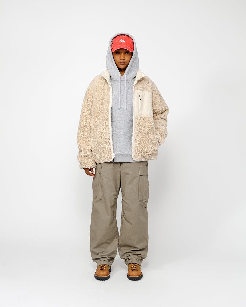 STUSSY SHERPA REVERSIBLE JACKET Beige | STUSSY-56403