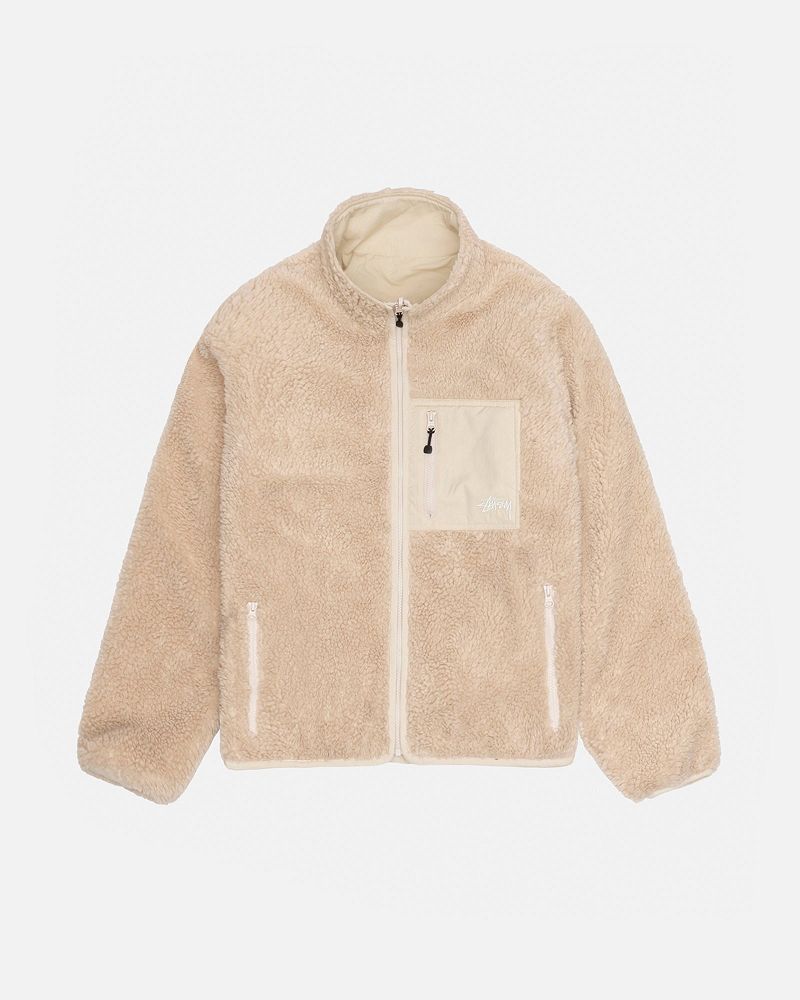 STUSSY SHERPA REVERSIBLE JACKET Beige | STUSSY-56403