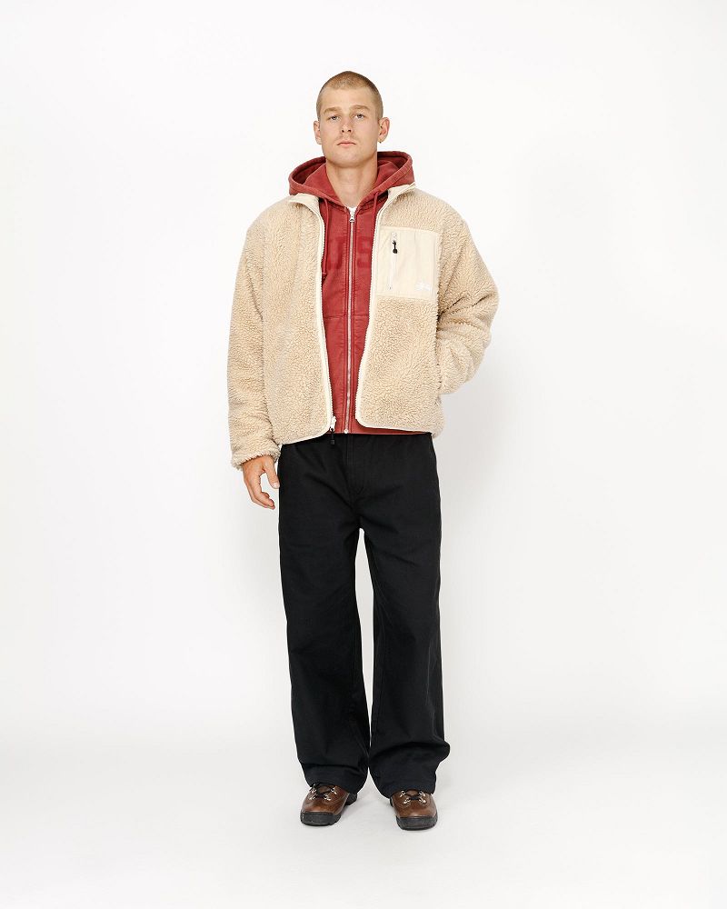 STUSSY SHERPA REVERSIBLE JACKET Beige | STUSSY-56403