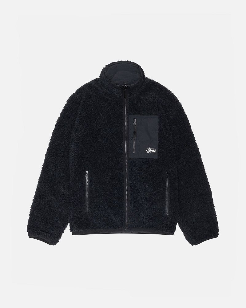 STUSSY SHERPA REVERSIBLE JACKET Noir | STUSSY-56405