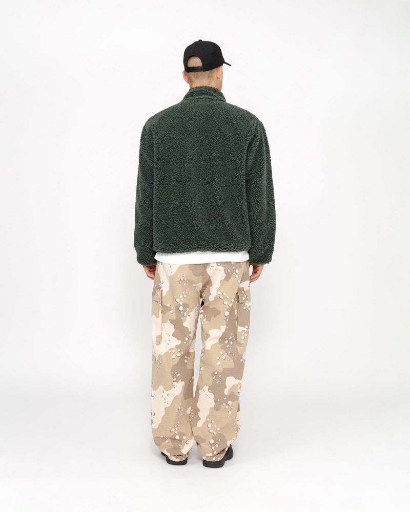 STUSSY SHERPA REVERSIBLE JACKET Vert Foncé | STUSSY-56404
