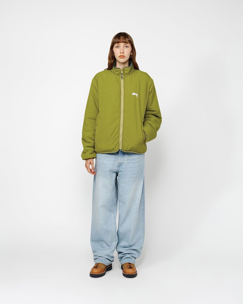 STUSSY SHERPA REVERSIBLE JACKET Vert Foncé | STUSSY-56404
