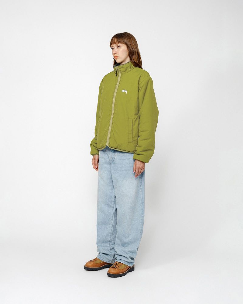 STUSSY SHERPA REVERSIBLE JACKET Vert Foncé | STUSSY-56404