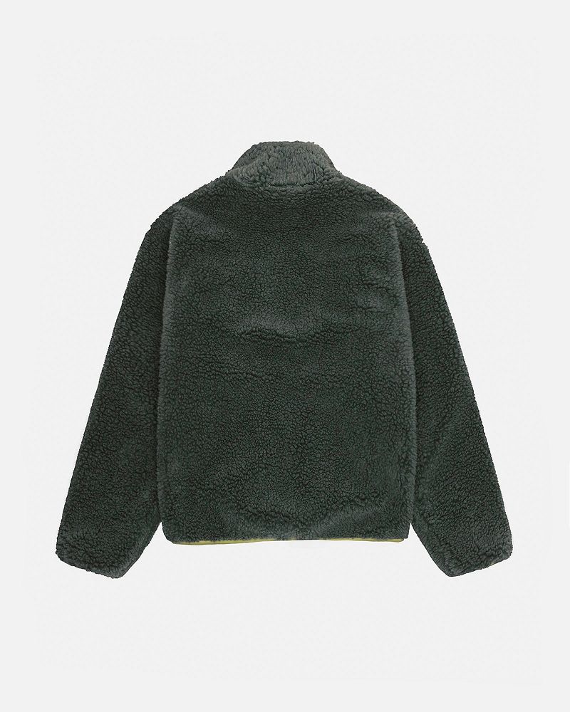 STUSSY SHERPA REVERSIBLE JACKET Vert Foncé | STUSSY-56404