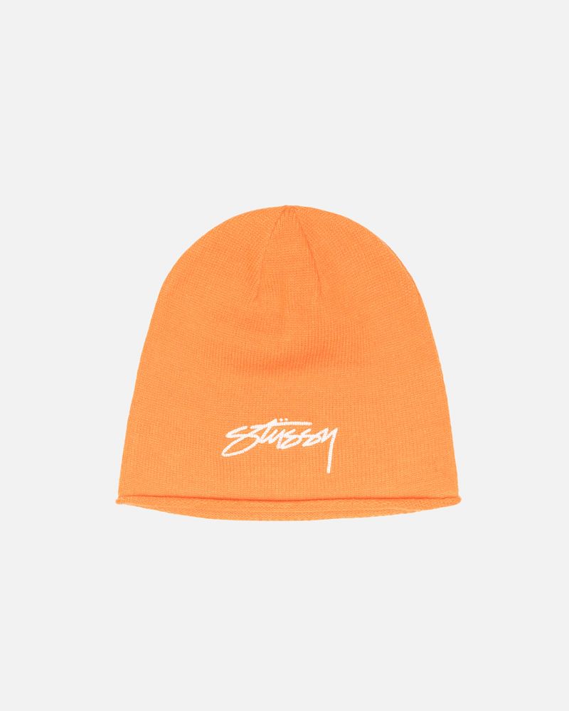 STUSSY SKULLCAP CHAIN STITCH ROLLED EDGE Orange | STUSSY-56011