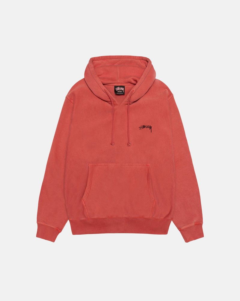 STUSSY SMOOTH STOCK HOODIE PIGMENT DYED Rouge | STUSSY-56250