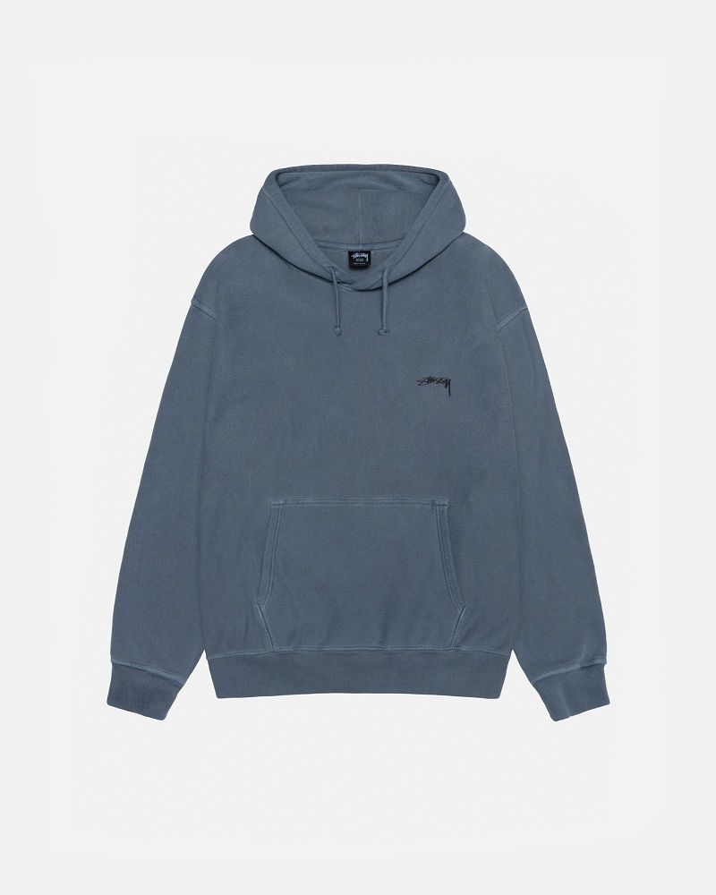 STUSSY SMOOTH STOCK HOODIE PIGMENT DYED Bleu Marine | STUSSY-56249