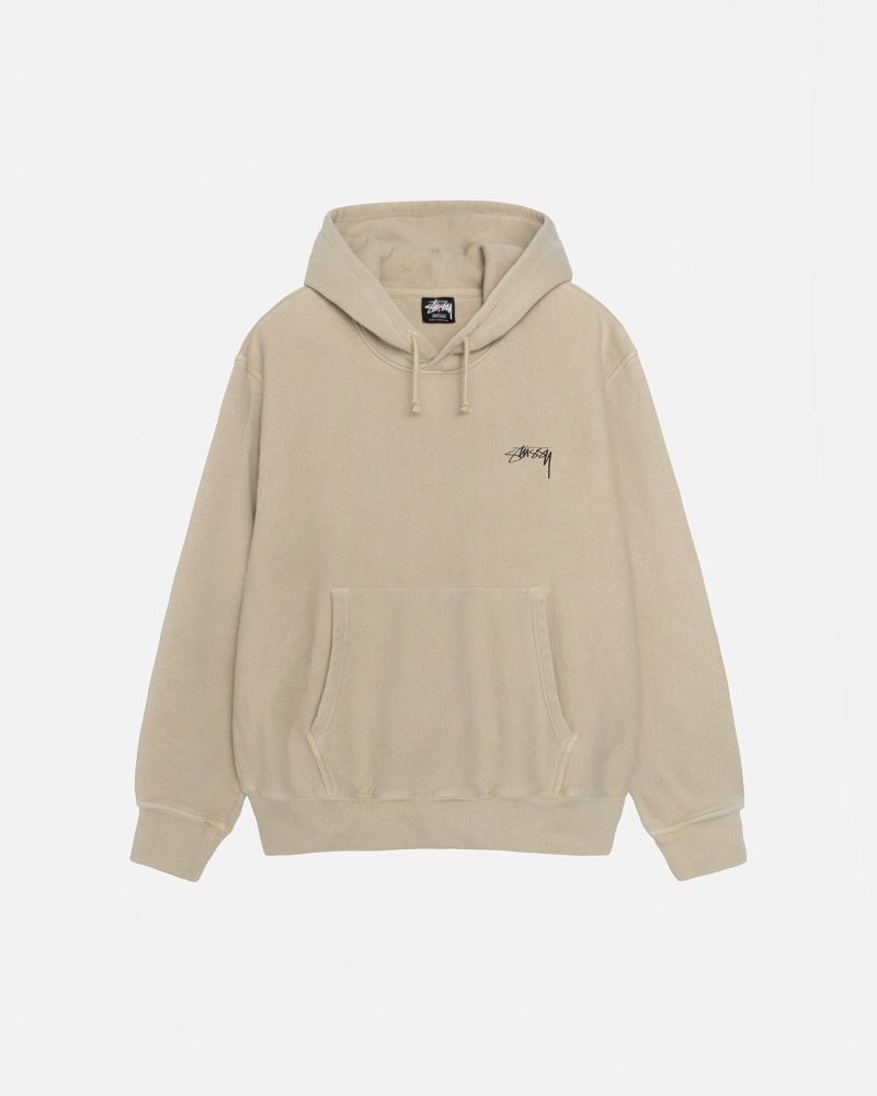 STUSSY SMOOTH STOCK HOODIE PIGMENT DYED Kaki | STUSSY-56247