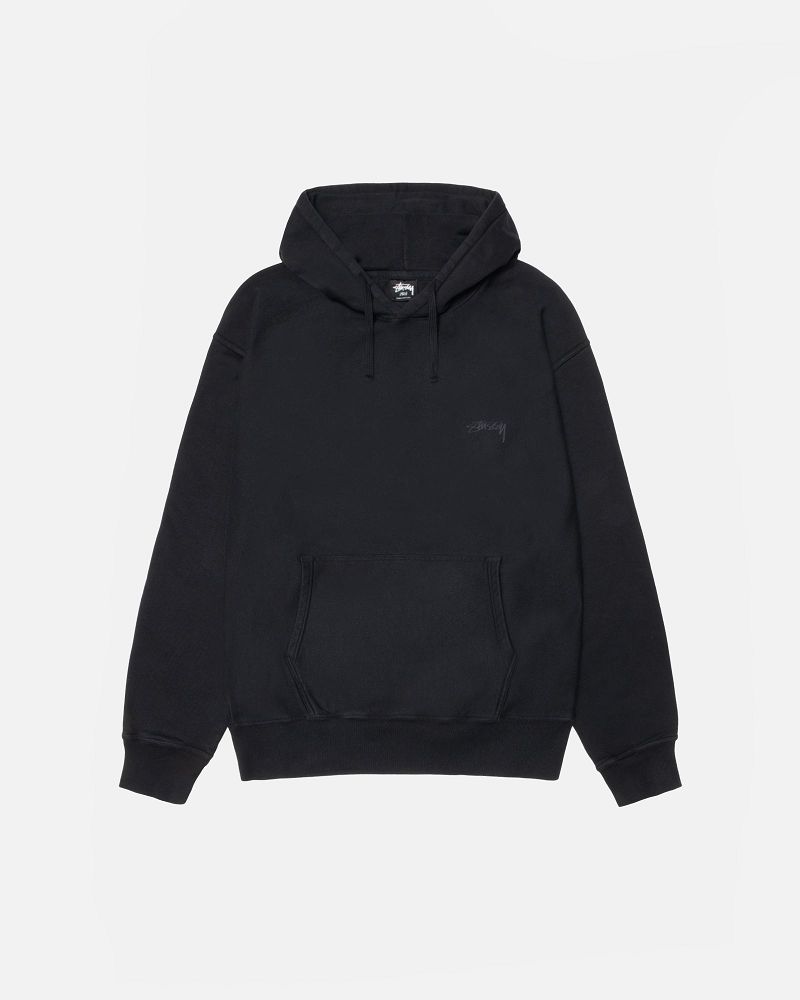 STUSSY SMOOTH STOCK HOODIE PIGMENT DYED Noir | STUSSY-56245