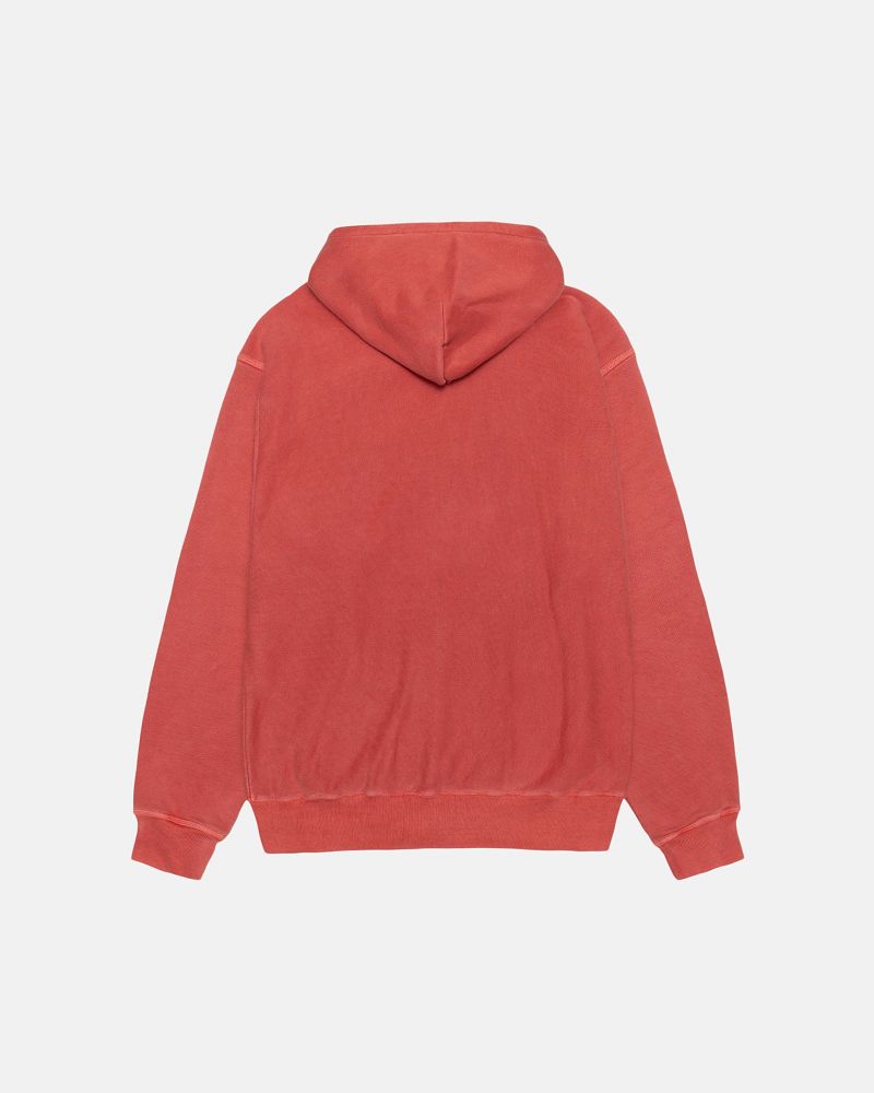 STUSSY SMOOTH STOCK ZIP HOODIE PIGMENT DYED Rouge | STUSSY-56255