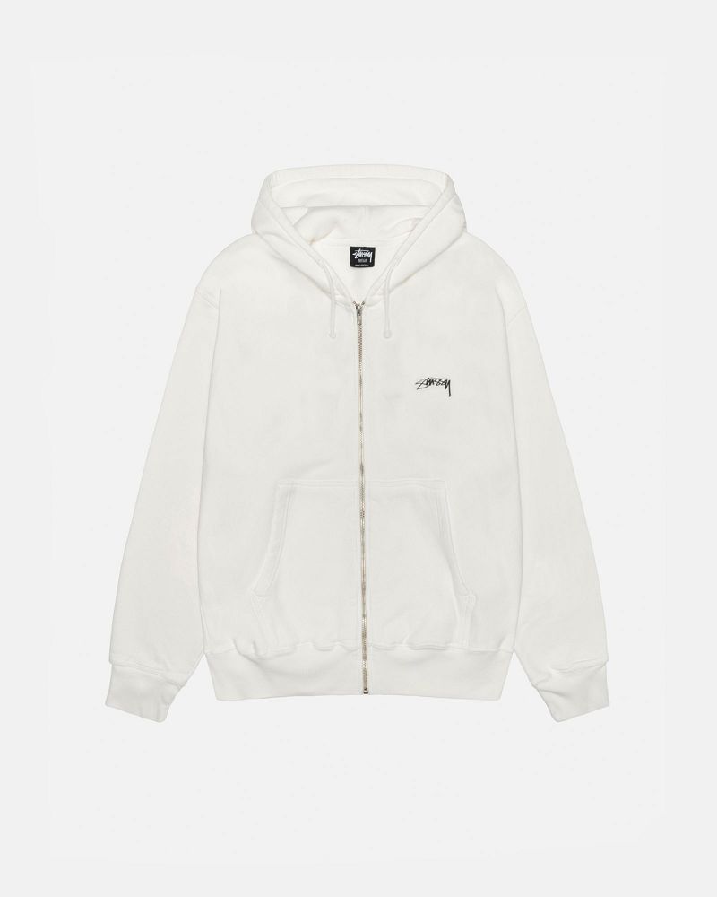 STUSSY SMOOTH STOCK ZIP HOODIE PIGMENT DYED Beige | STUSSY-56251