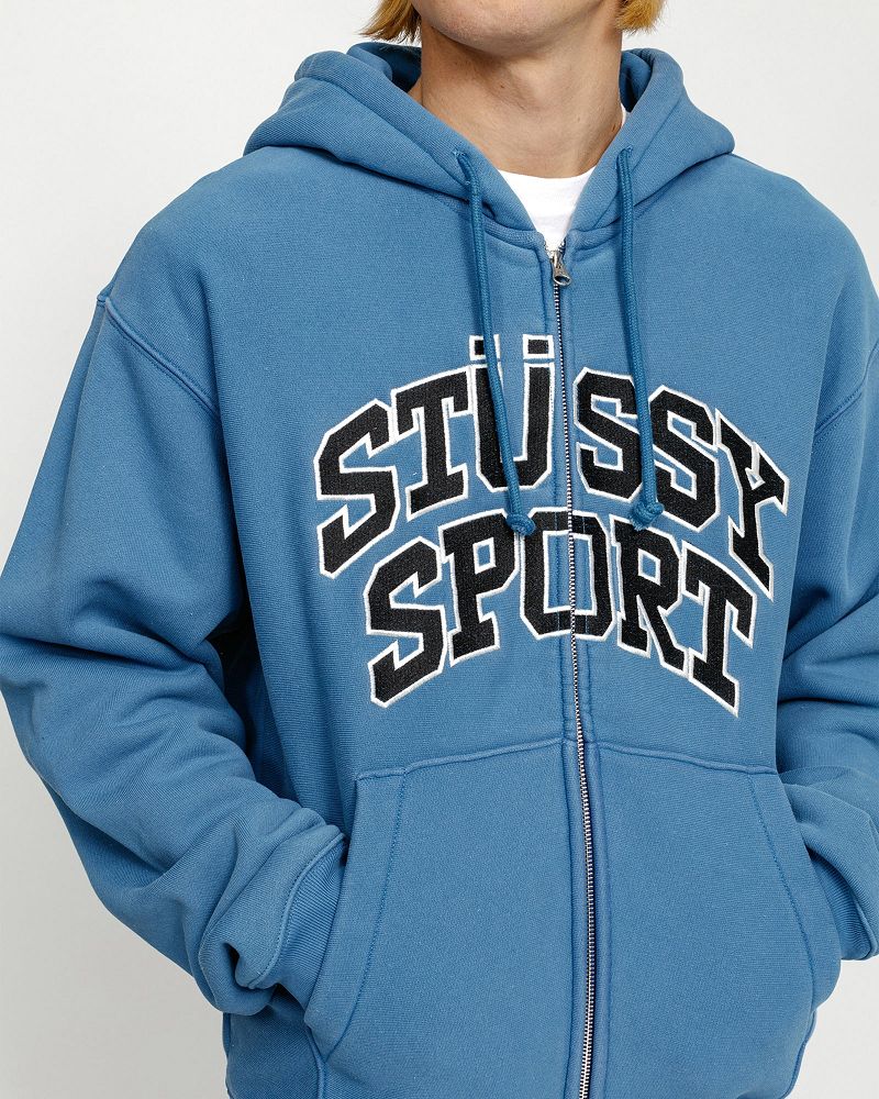 STUSSY SPORT ZIP HOODIE Bleu | STUSSY-55835