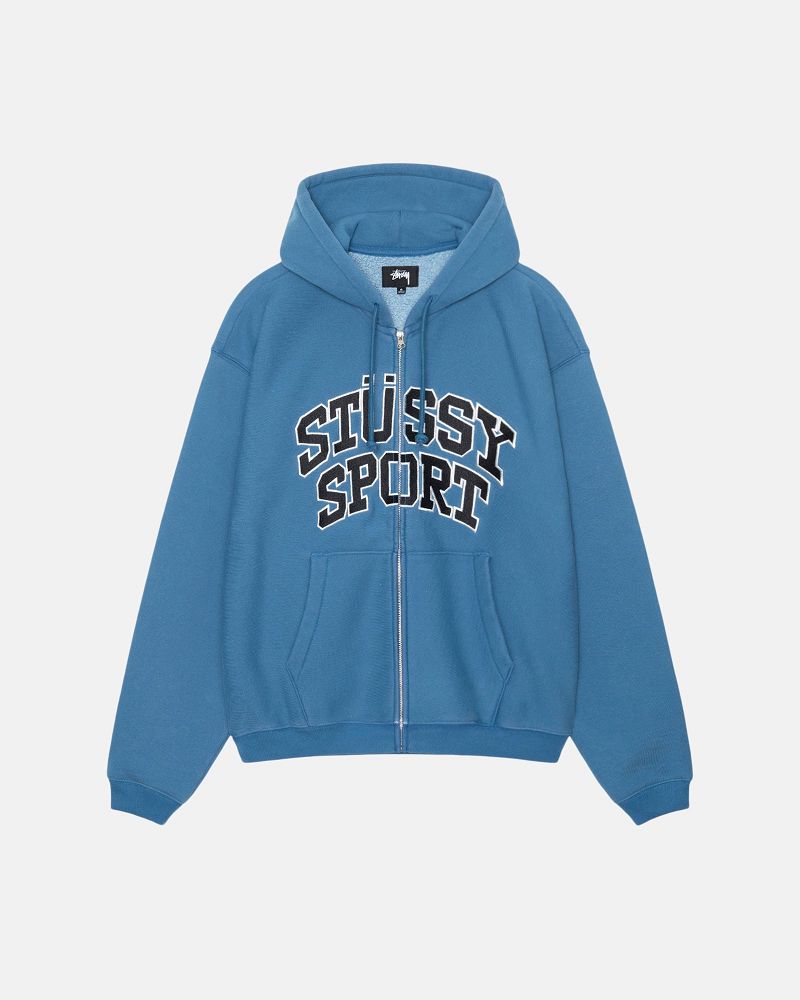 STUSSY SPORT ZIP HOODIE Bleu | STUSSY-55835