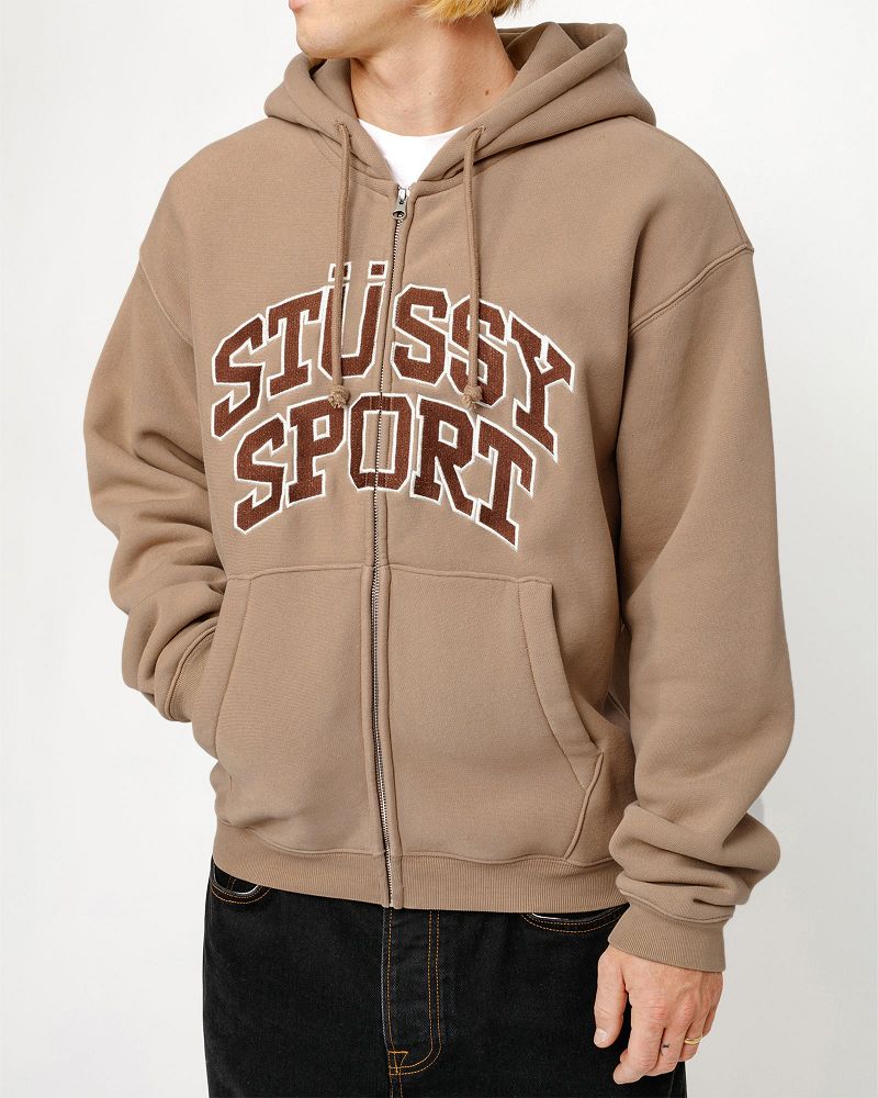 STUSSY SPORT ZIP HOODIE Marron | STUSSY-55834