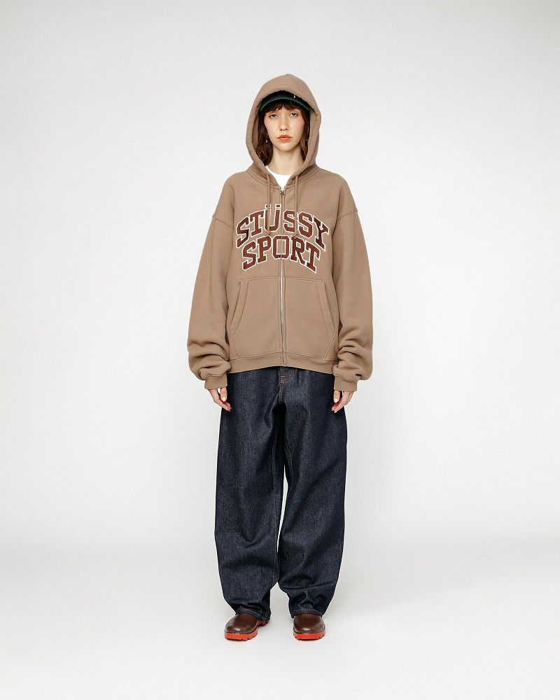 STUSSY SPORT ZIP HOODIE Marron | STUSSY-55834