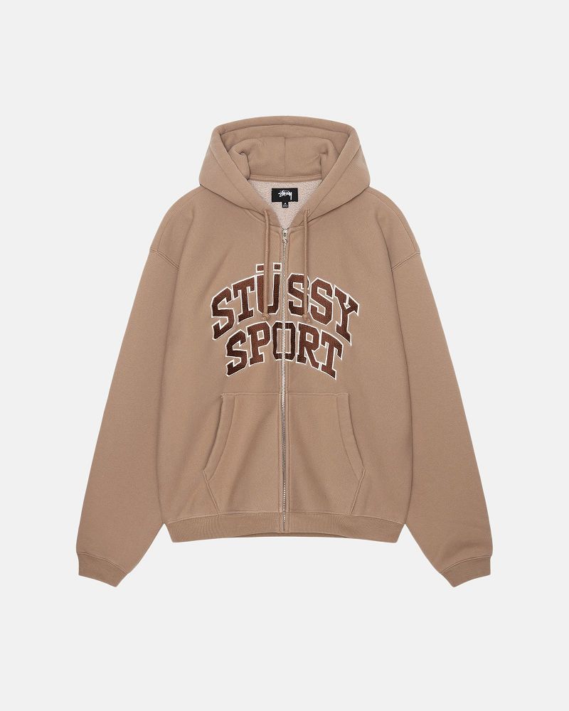 STUSSY SPORT ZIP HOODIE Marron | STUSSY-55834