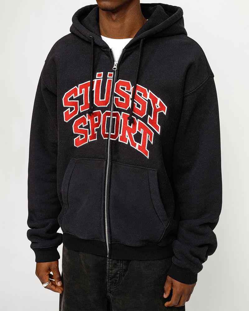 STUSSY SPORT ZIP HOODIE Noir | STUSSY-55833